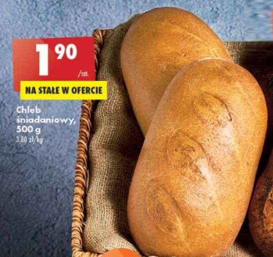 Chleb śmiadaniowy 500g wypiekany na kamiennych płytach. Biedronka