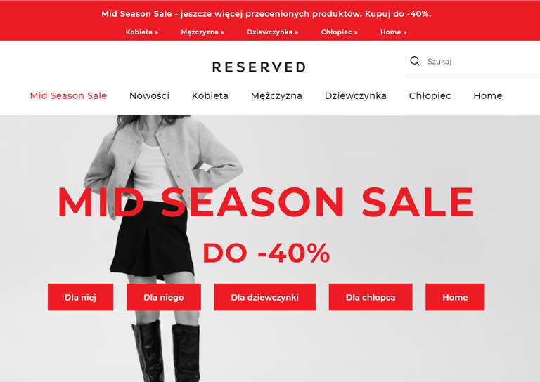 Mid Season Sale - przeceneny do -40% w @Reserved - kilka przykładów w treści