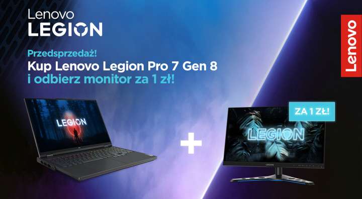 Kup Lenovo Pro Legion 7 Gen 8 i odbierz monitor za 1zł