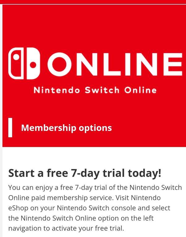 Darmowy 7 dniowy dostęp do Nintendo Switch Online Membership