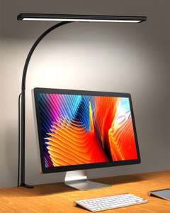 iFalarila [Wersja 2024] Lampa biurkowa 160 LED, z zaciskiem, 30 trybów, 360°, elastyczna, z zasilaczem USB, 70CM