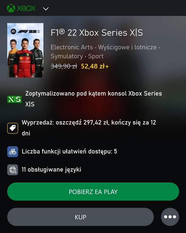 F1 22 Xbox Series S/X z oficjalnego PL sklepu Xbox