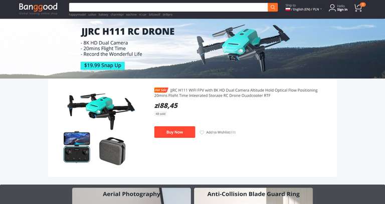 Dron JJRC H111 WIFI FPV - $19.99