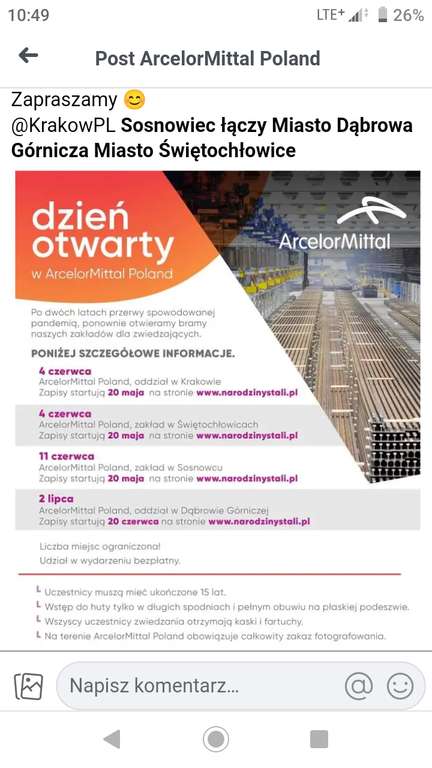 Dni otwarte Arcelormittal Poland.