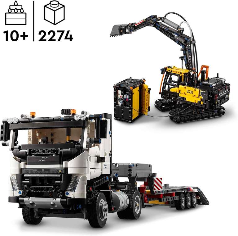 LEGO 42175 Technic - Ciężarówka Volvo FMX i koparka EC230 Electric [Przedsprzedaż] | Amazon