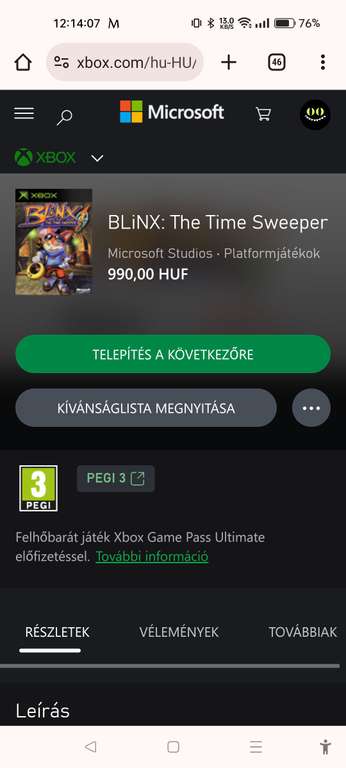 Gra BLiNX: The Time Sweeper 990.00 HUF xbox