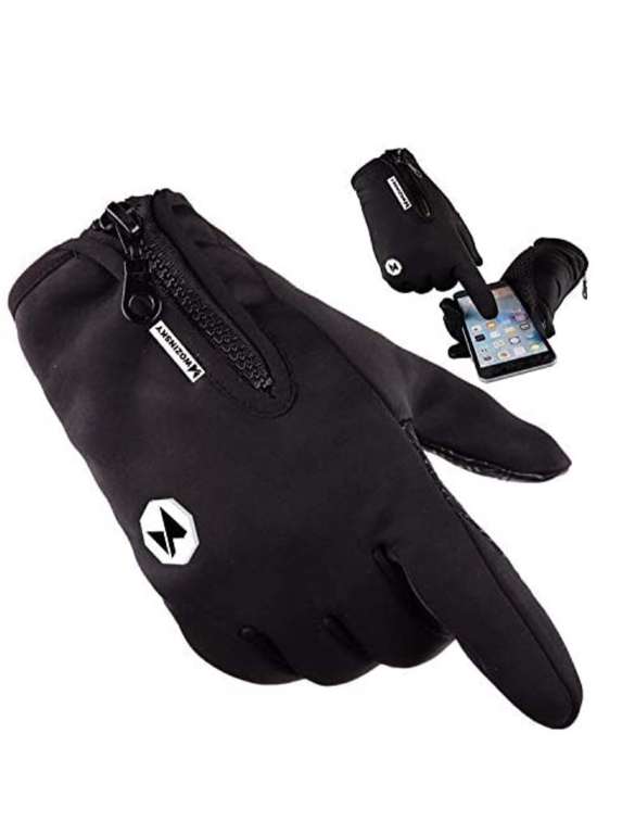 Wozinsky Uniwersalne sportowe wodoodporne rękawiczki zimowe – kompatybilne z ekranem dotykowym (WTG1BK)