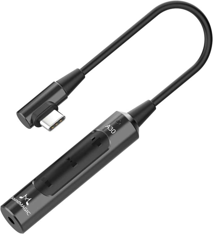 SoundMAGIC A30 Przenośny wzmacniacz słuchawkowy HiFi, Wysokiej rozdzielczości DAC, Adaptacyjna impedancja do złącza 600ohm typu USB-C