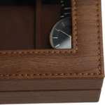 Pudełko na zegarki SONGMICS JWB006K01 z 6 przegródkami i szklaną pokrywką 30 x 11 x 8 cm - Prime
