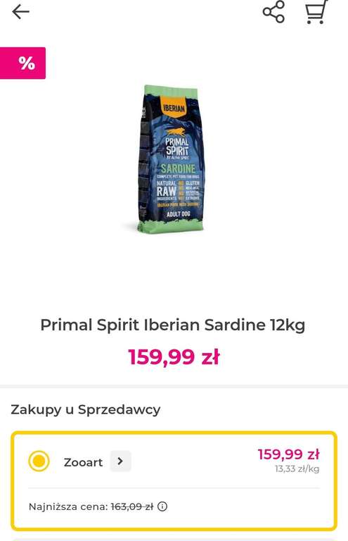 Primal Spirit Iberian Sardine 12kg