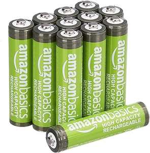 AmazonBasics Akumulatorki AAA o dużej pojemności, do ponownego ładowania, 850 mAh, 12 sztuk, wstępnie naładowane