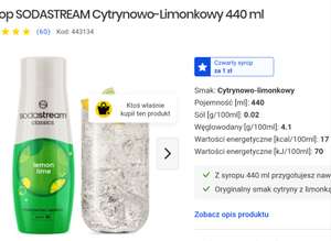 4x Syrop SODASTREAM Cytrynowo-Limonkowy 440 ml