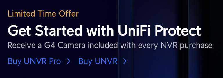 Ubiquiti Unifi UNVR/UNVR-Pro + Unifi G4 Bullet / Bullet Pro GRATIS