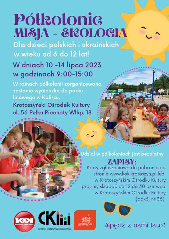 Bezpłatne półkolonie dla dzieci z Polski i Ukrainy >>> Krotoszyn