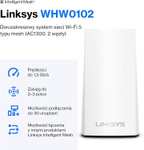 Dwupasmowy system WLAN Linksys Velop WHW0102 sieci mesh Wi-Fi 5 (AC1200) – router, repeater, wzmacniacz do 260 m² – 2 szt., biały