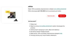 Adidas kod rabatowy -25% dla klientów Santander