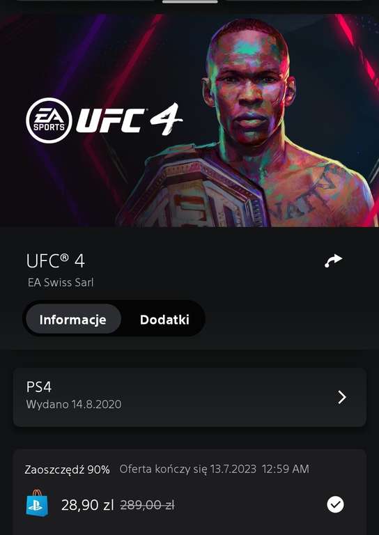 Gra UFC 4 na PS4