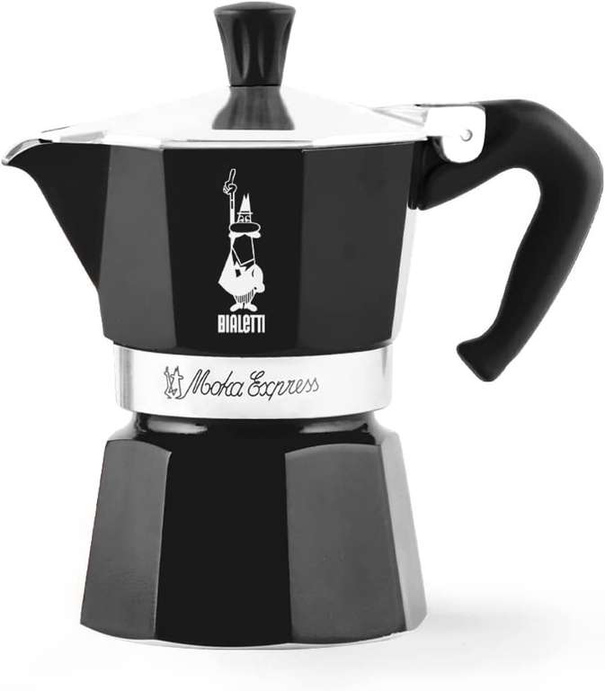 Bialetti – Moka Express: Klasyczna Kawiarka Do Przygotowywania Prawdziwej Włoskiej Kawy, 3 Filiżanek (130 Ml), Aluminiowa, Czarny