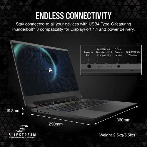 US Corsair Voyager a1600 Gaming Laptop (AMD Ryzen R7 6800HS, AMD Radeon RX 6800M, 16GB DDR5, 16" 2560x1600 240Hz IPS - 1,780.43$