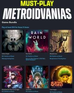 Zestaw gier Humble Bundle: Must-Play Metroidvanias (Hollow Knight, Rain World, Blasphemous, Bloodstained...) (Steam) €13,96
