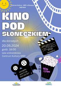 Kino pod Słoneczkiem dla dorosłych na sali widowiskowej Centrum Kultury MBP w Głuszycy >>> bezpłatny wstęp