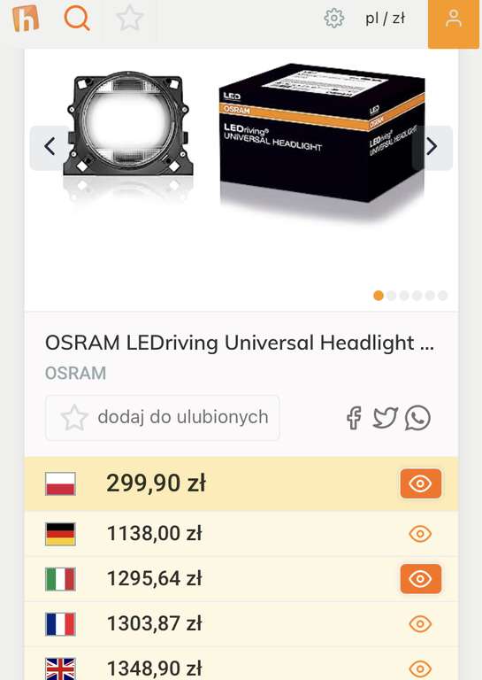 OSRAM LEDriving Universal Headlight 103