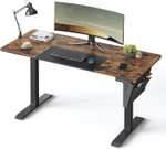 [Cena z Prime] SONGMICS Elektryczne biurko z regulacją wysokości, 60 x 140 x (72-120) cm, vintage