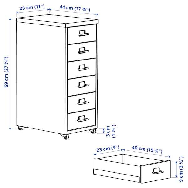 IKEA HELMER - kontenerek pod biurko na kółkach biały/szary