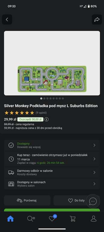 Silver Monkey Podkładka pod mysz L Suburbs Edition [w aplikacji x-kom]