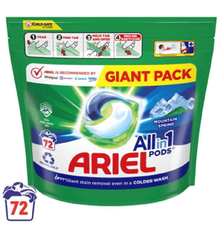 ARIEL All in 1 Pods MOUNTAIN SPRING Giga Pack 72 szt