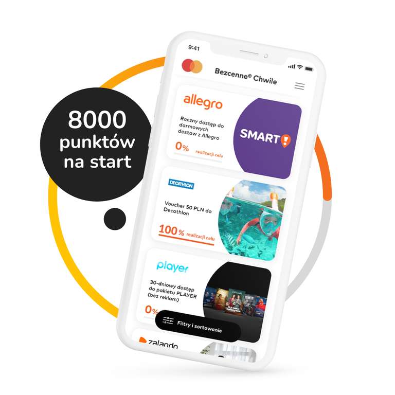 8000 punktów o wartości 100 zł za dołączenie w aplikacji ZEN.COM do programu Mastercard Bezcenne Chwile