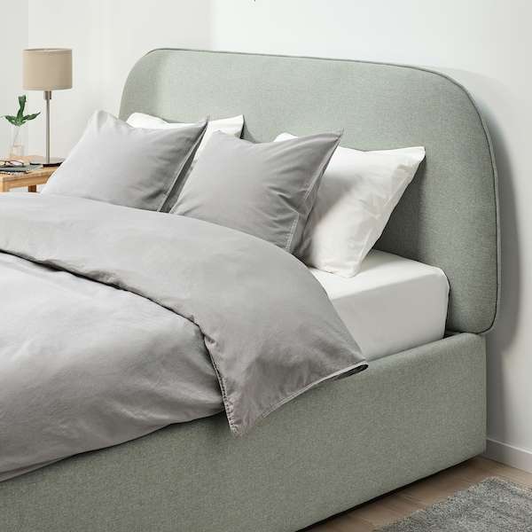 Łóżko z pojemnikiem VADHEIM - jasnozielony - IKEA (IKEA Family) 140x200 i 160x200 (możliwe jeszcze mniej, patrz opis)