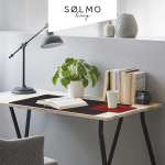 sølmo - designerska podkładka na biurko [85x40 cm] z podkładką pod mysz I zmywalna skóra PU I duża mata na biurko z zabezpieczeniem krawędzi
