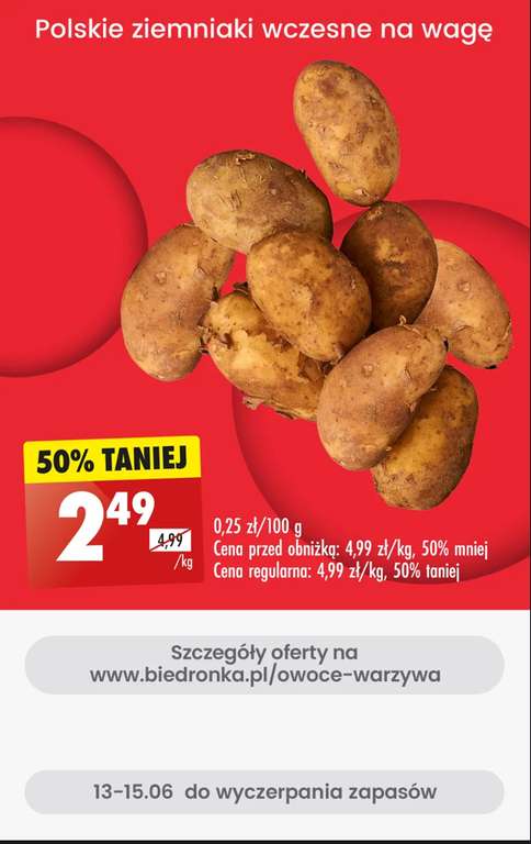 Polskie ziemniaki wczesne 1kg