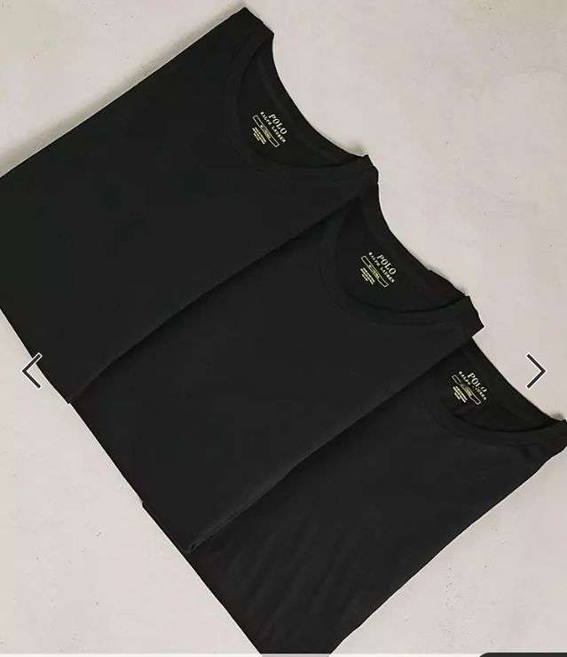 Polo Ralph Lauren Lounge – Zestaw 3 czarnych T-shirtów rozmiar R