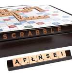 Gra Scrabble 75lecie edycja specjalna drewniane obracana tablica
