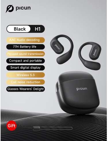 Picun H1 - Bezprzewodowe słuchawki Bluetooth 5.3 - przewodnictwo powietrzne - $4,22