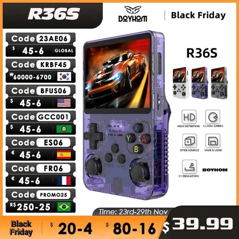 Retro konsola R36s ArcOS - $34.72