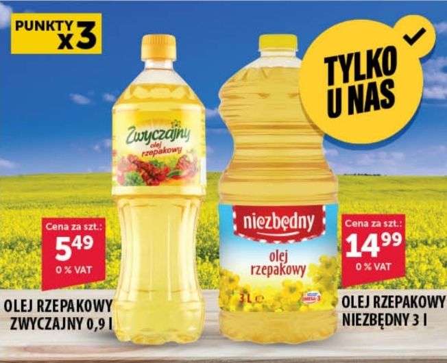 EUROCASH Olej rzepakowy NIEZBĘDNY 3L za 14,99 zł BRUTTO