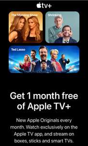 Apple TV+ na 1 msc za darmo