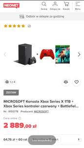 MICROSOFT Konsola Xbox Series X 1TB + Xbox Series kontroler czerwony + Battlefield 2042 Xbox One