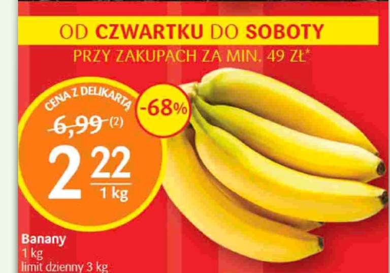 Banany 1kg @ Delikatesy Centrum (przy zakupach za 49zł)