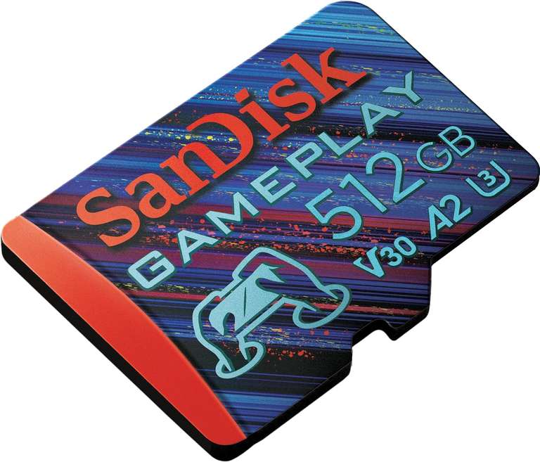 Karta pamięci SanDisk GamePlay-Design R190/W130 microSDXC 512GB, UHS-I U3, V30, A2, Class 10