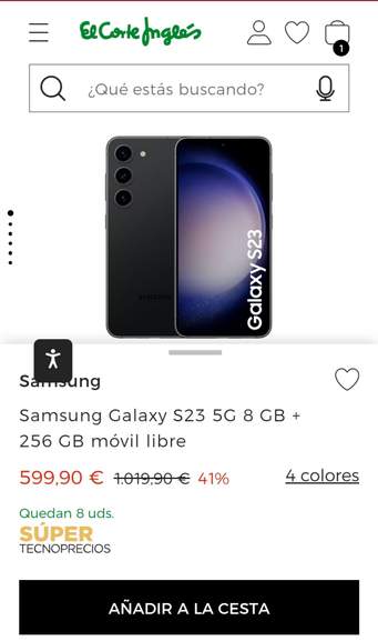 Samsung Galaxy S23 Ultra 5G 8 GB + 256 GB móvil libre · Samsung · El Corte  Inglés