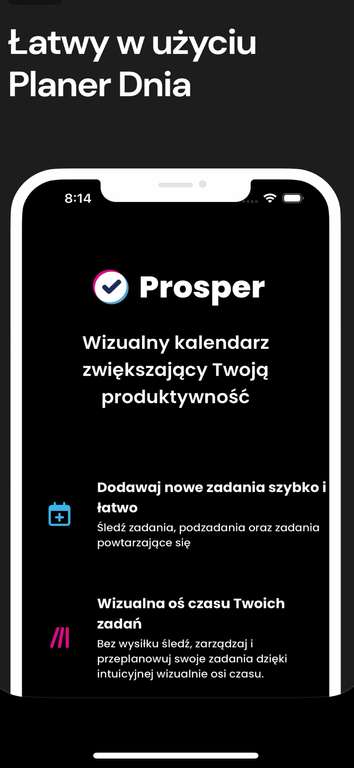 Kod na dożywotnią subskrypcję aplikacji Prosper planer dnia