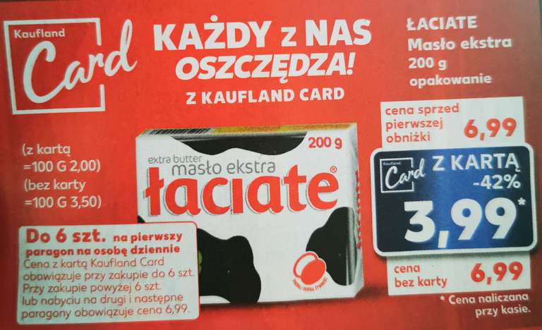 Masło Łaciate 200 g w Kauflandzie za 3.99 z Kaufland Card limit 6 sztuk dziennie