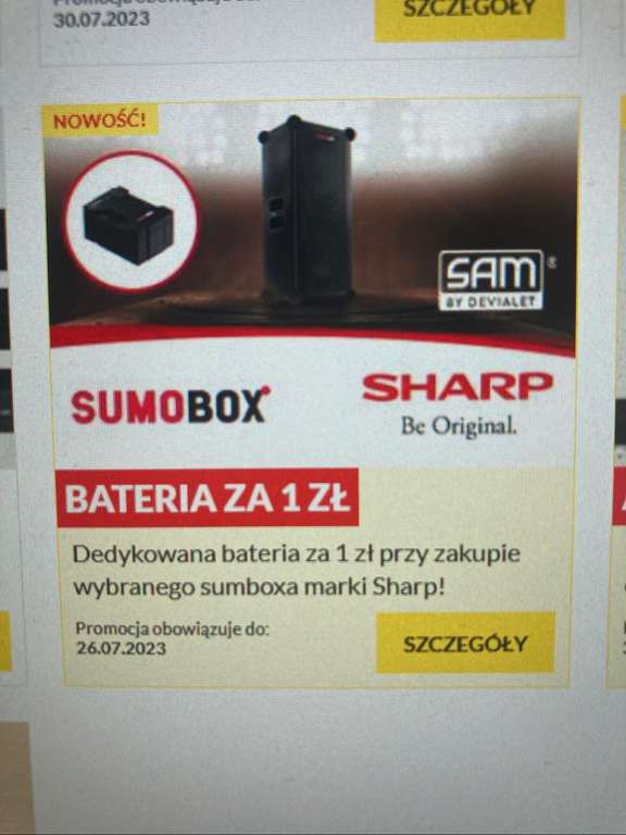 Power Audio Sharp SumoBox CP-LS100 plus dodatkowa bateria za 1zl