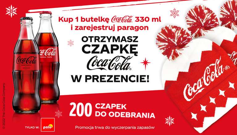 Czapka Coca Cola za zakup Coca Cola w butelce 330 ml Polomarket