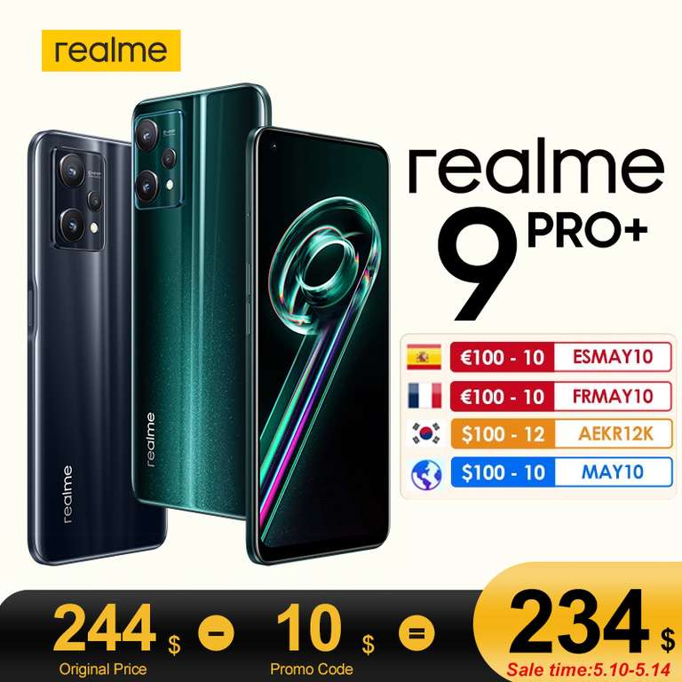 Smartfon REALME 9 Pro +, 8/128GB, Global, netto 211,45 USD