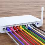 HB-Digital kabel sieciowy, 10 x 0,5 m, kabel LAN CAT.6, do 1 Gbit/s, wtyk RJ45, wielokolorowy, miedziany, profesjonalny S/FTP